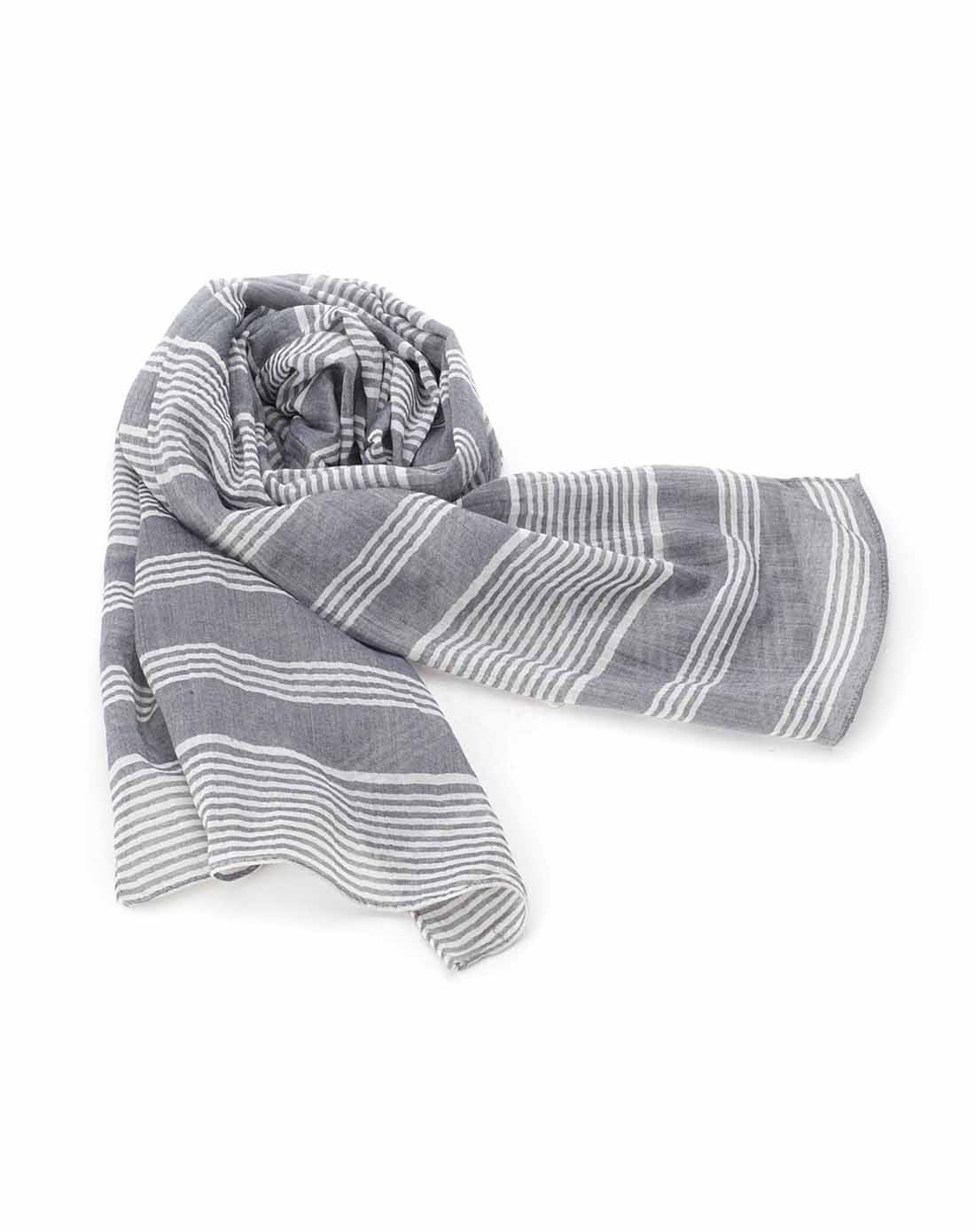 集杰gather jewels条纹时尚灰白色围巾11221291203_唯品会