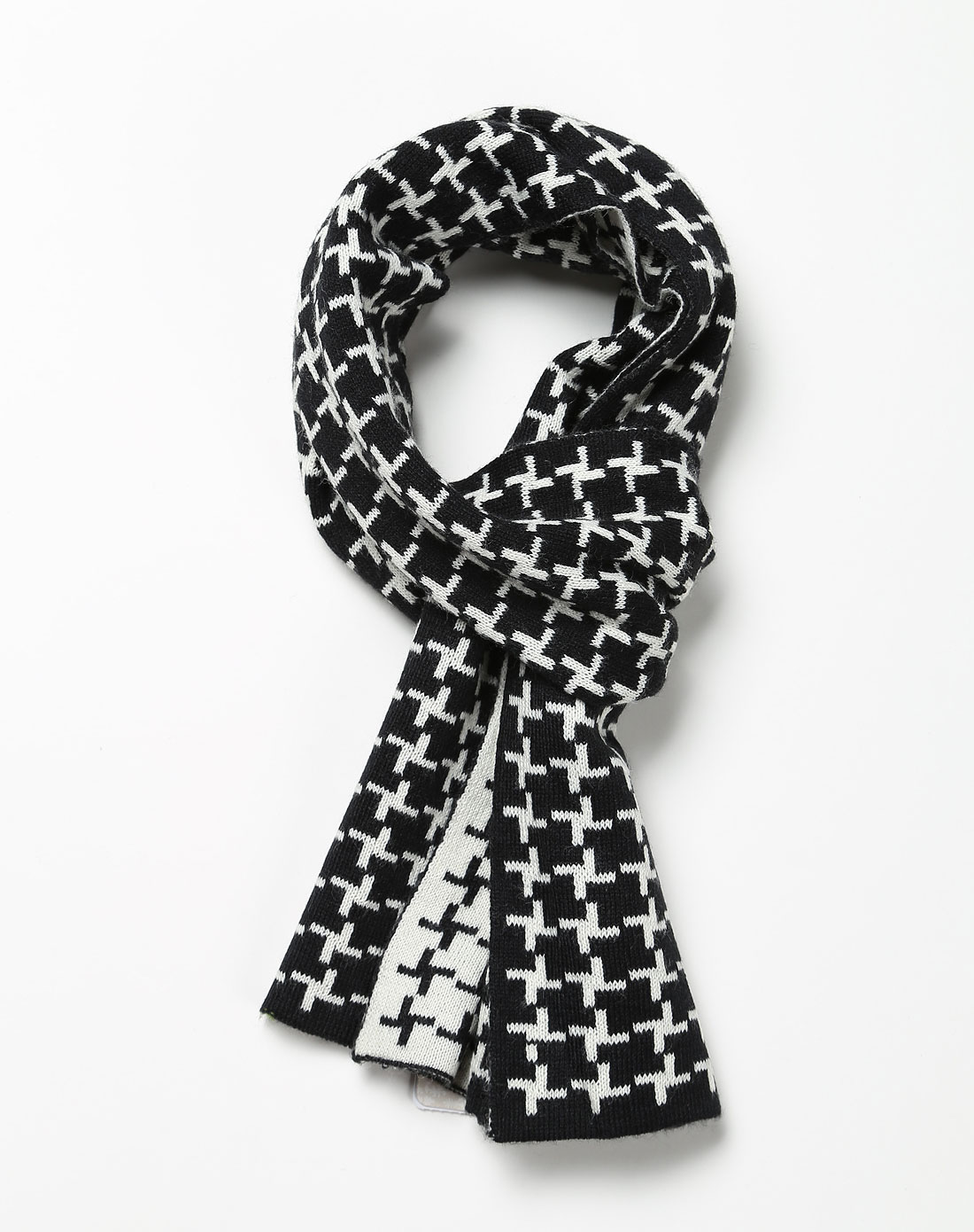 时尚印花黑白色围巾