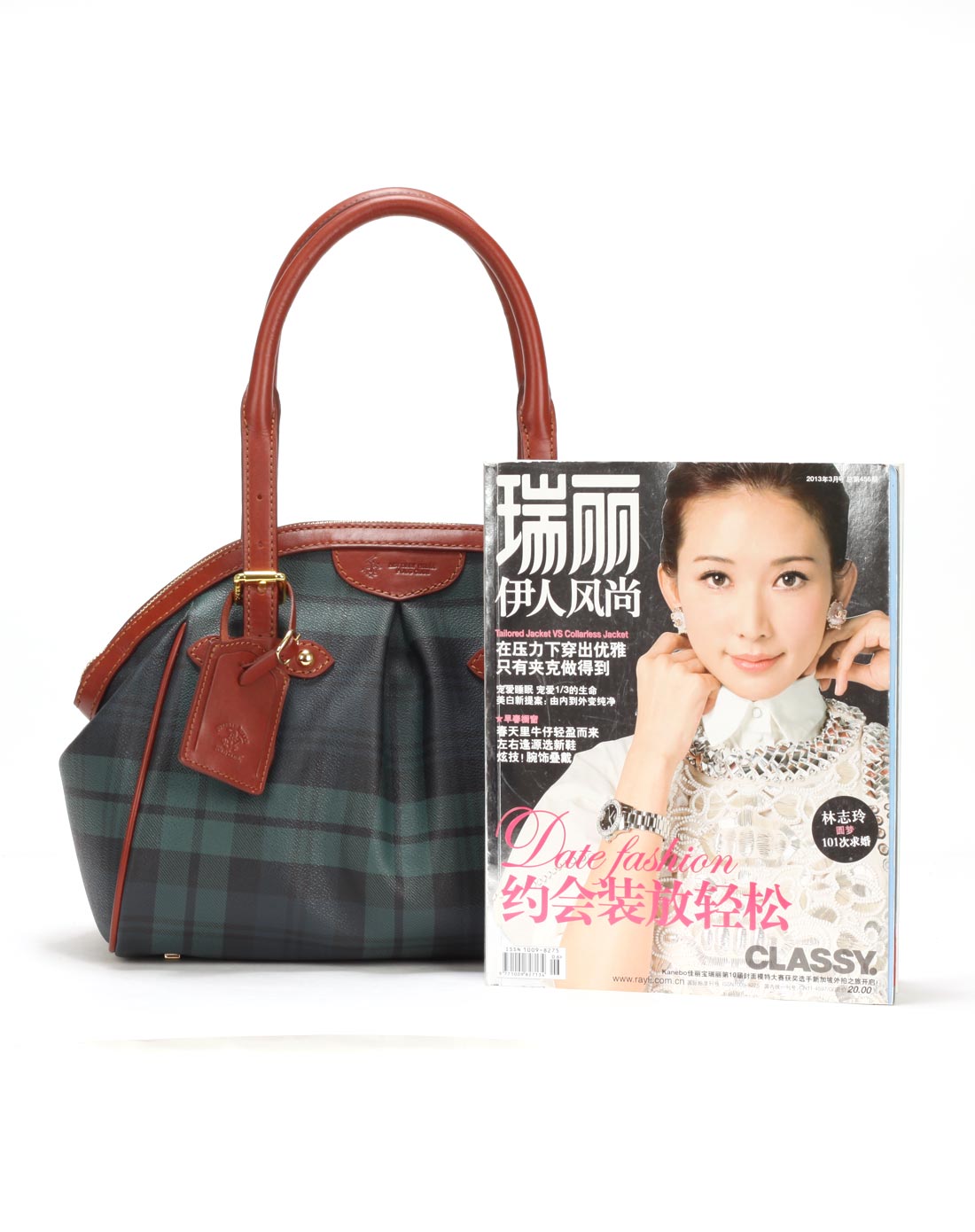 比华利保罗beverly hills polo club女款时尚经典绿/红综色格纹小号