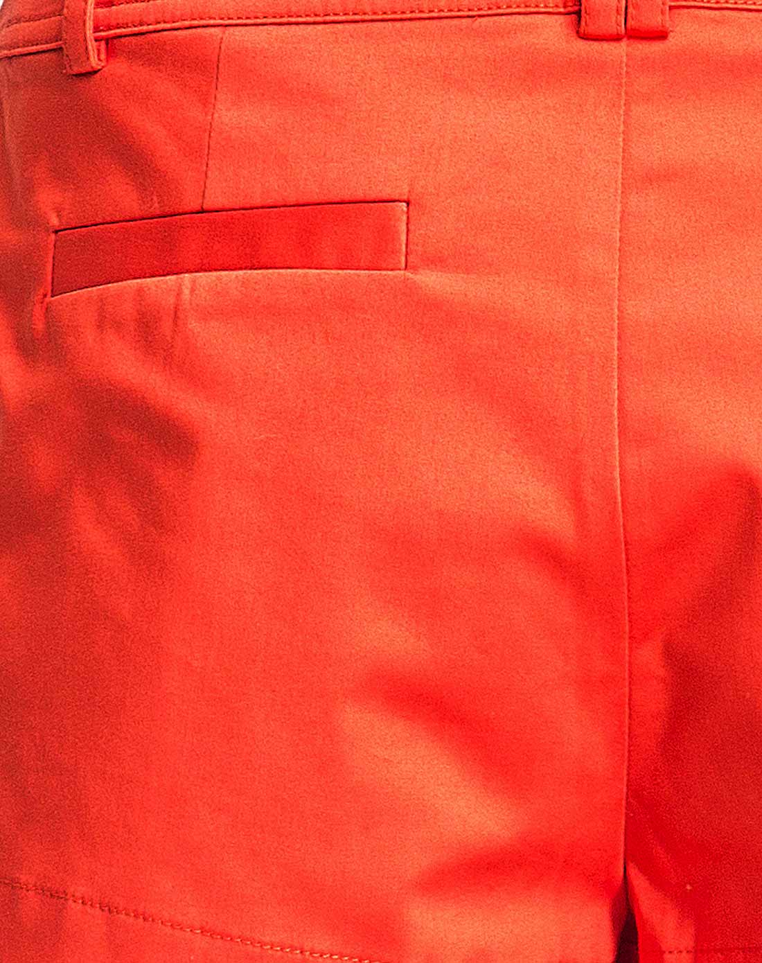 桔红色纯色甜美休闲短裤