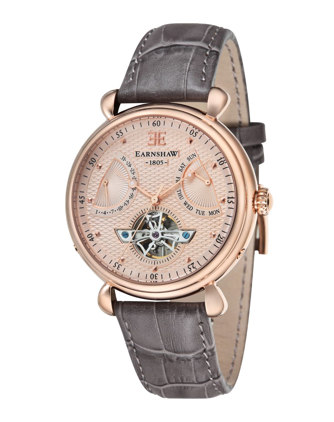 thomas earnshaw 万年历系列镂空机芯机械男表