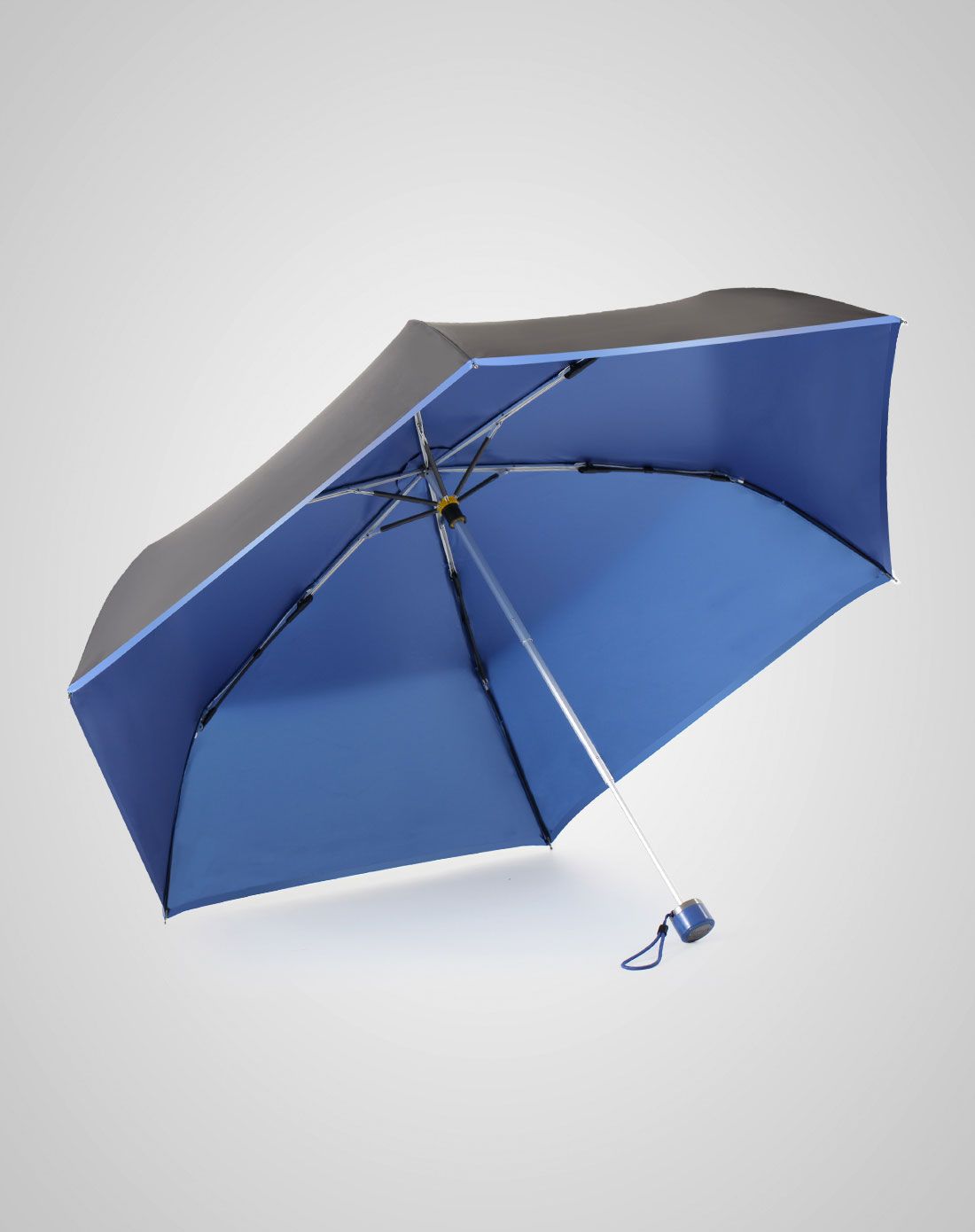 【唯品专供】简约超强耐用蓝色三折遮阳伞