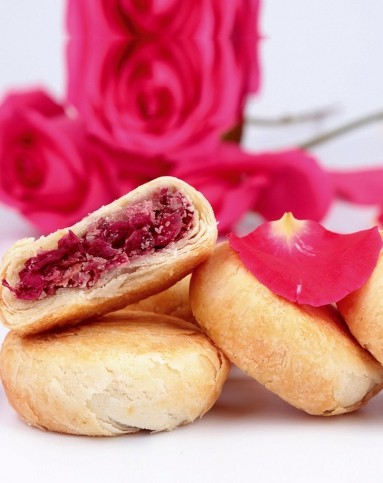 健康食材养生食谱专场丫眯乐玫瑰原味鲜花饼200g*4gtxzh1470001_唯品