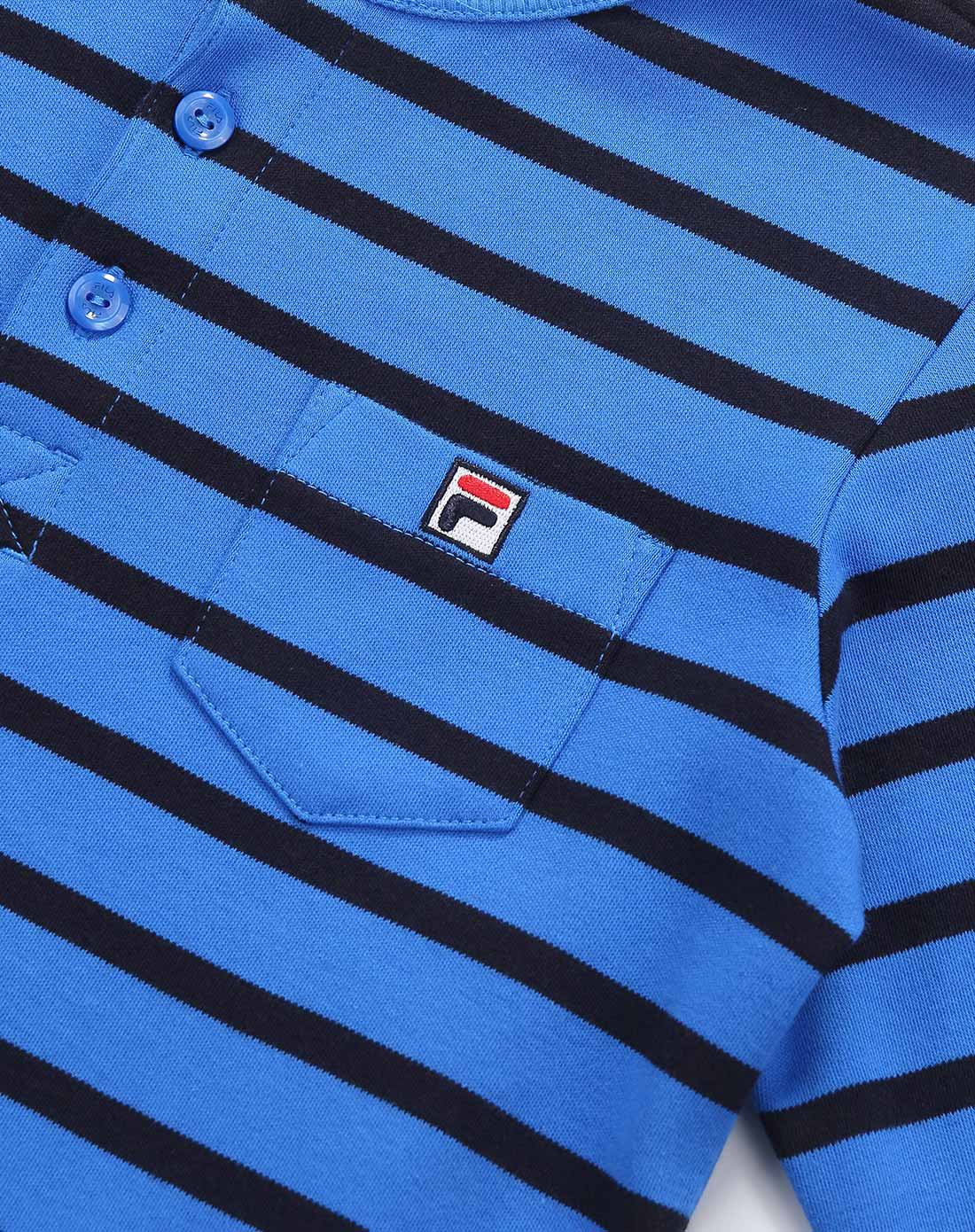 全棉时尚条纹 男童针织长袖衫标准蓝