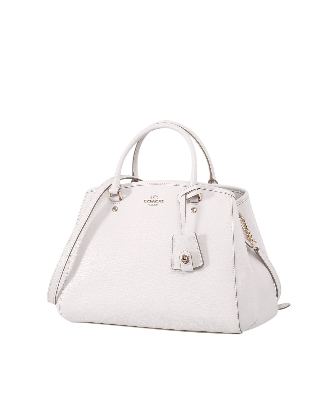 女士白色纯皮戴妃包