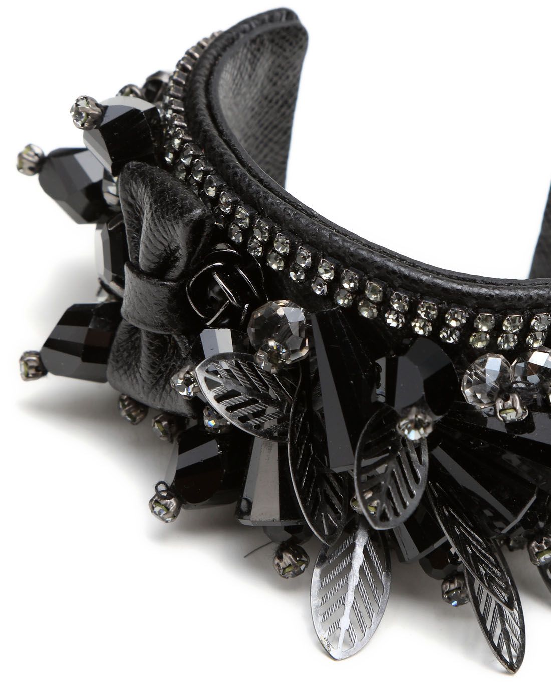 anmani黑色时尚钉珠工艺手镯