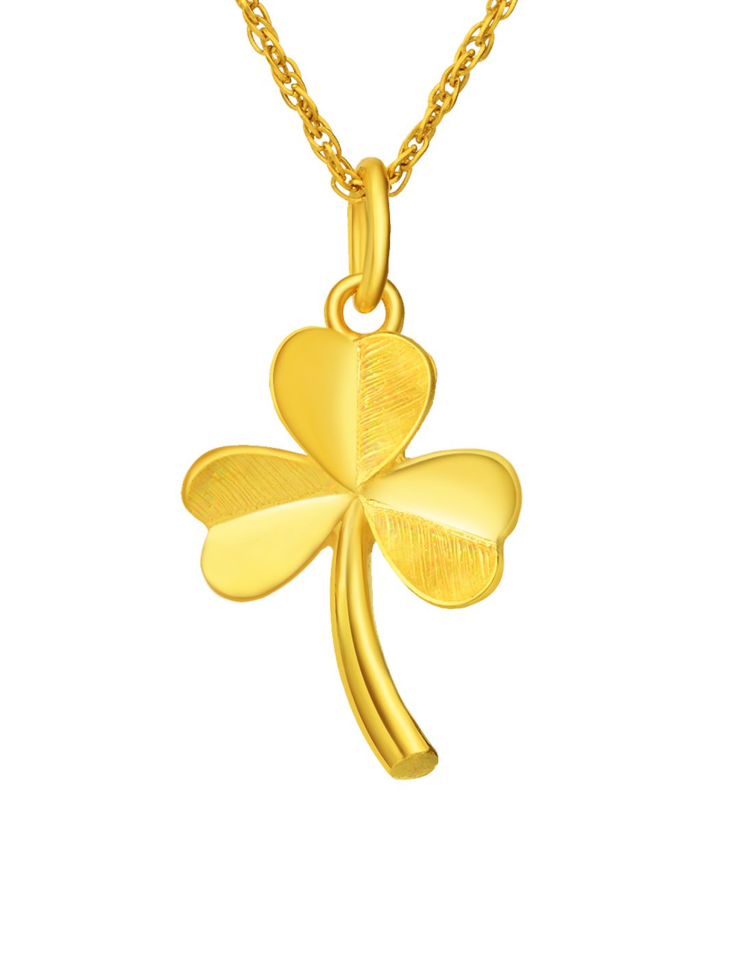 足金黄金吊坠炫彩三叶草(约3.2克)不含链