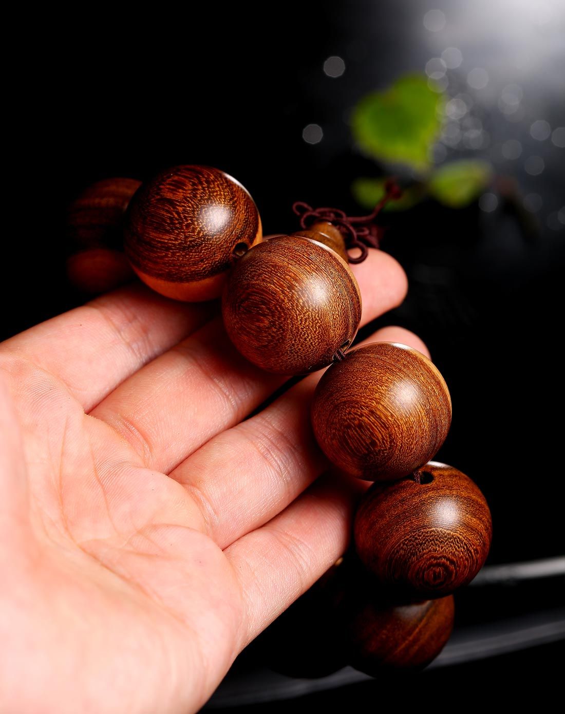 金丝檀阴阳木手串25mm10颗