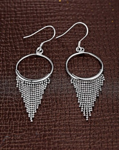 925银流苏耳坠 时尚民族风