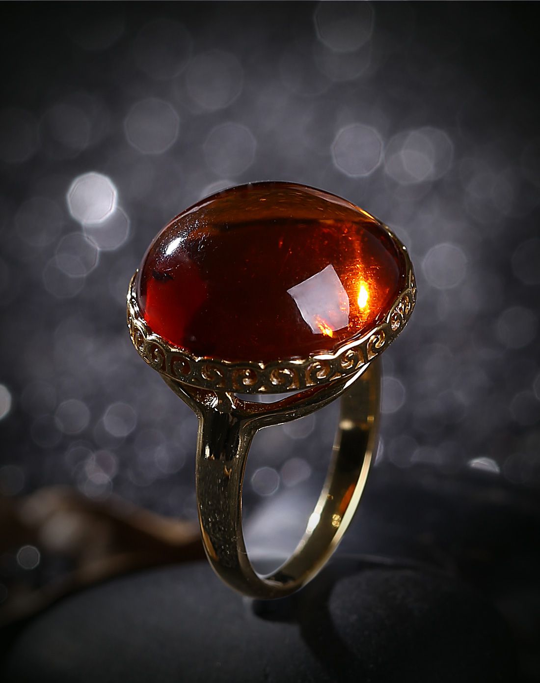 昊天 专注品质 富贵如意血珀戒指15#附证书(多款可选)