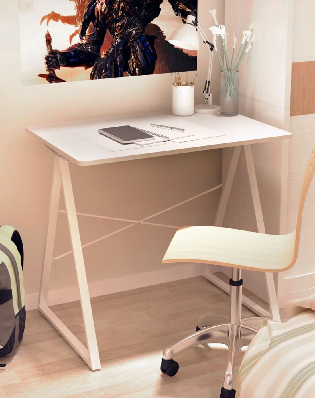 三角简易电脑桌,简约清新 三角更稳固