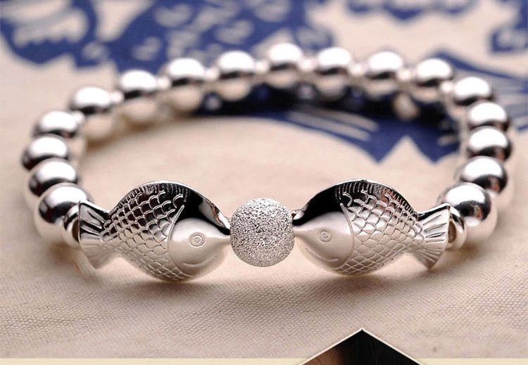 百年宝诚 【唯品专供】双鱼足银手链 闪亮婉间 精美包装送女友