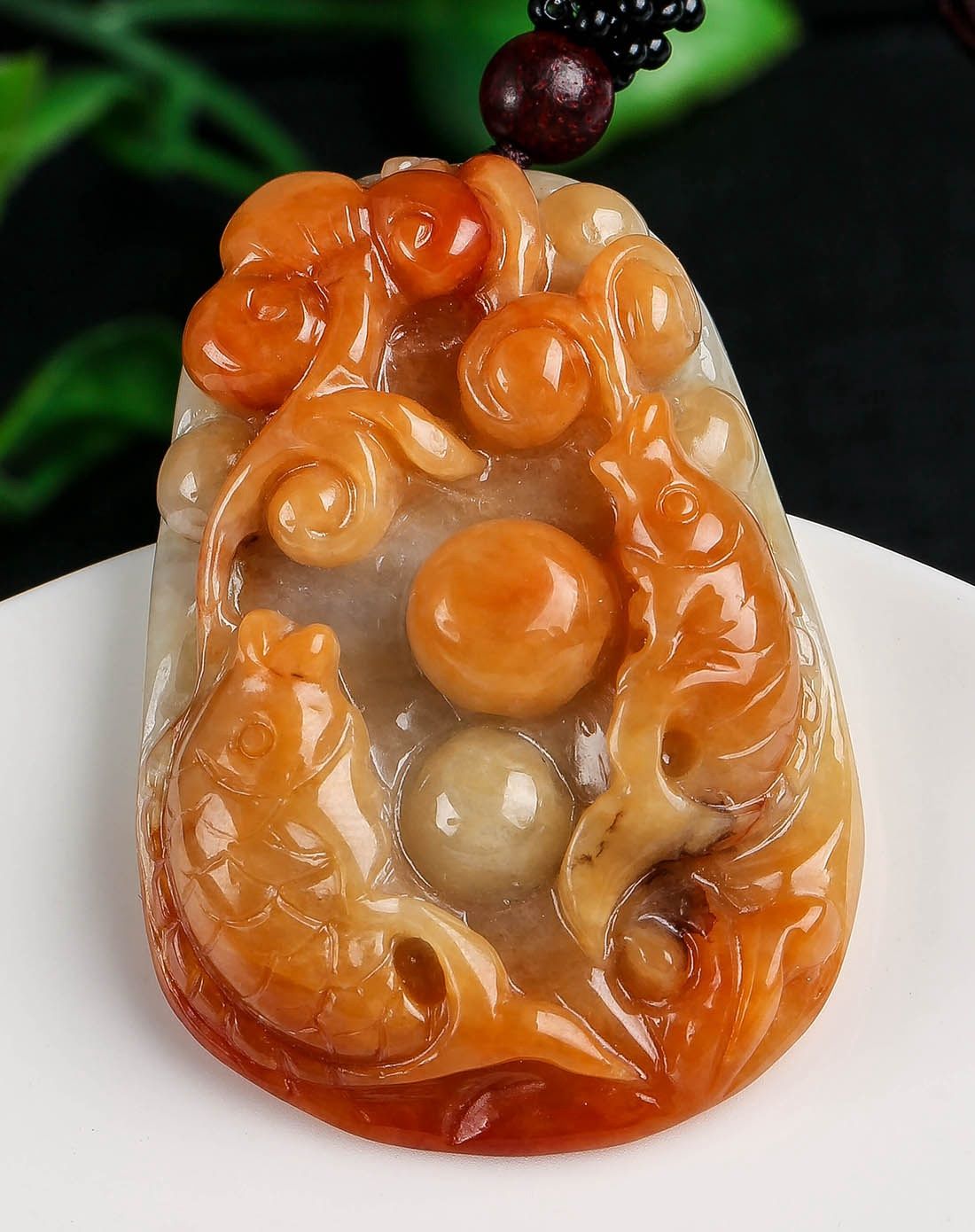 糯种黄皮金玉满堂天然a货翡翠吊坠