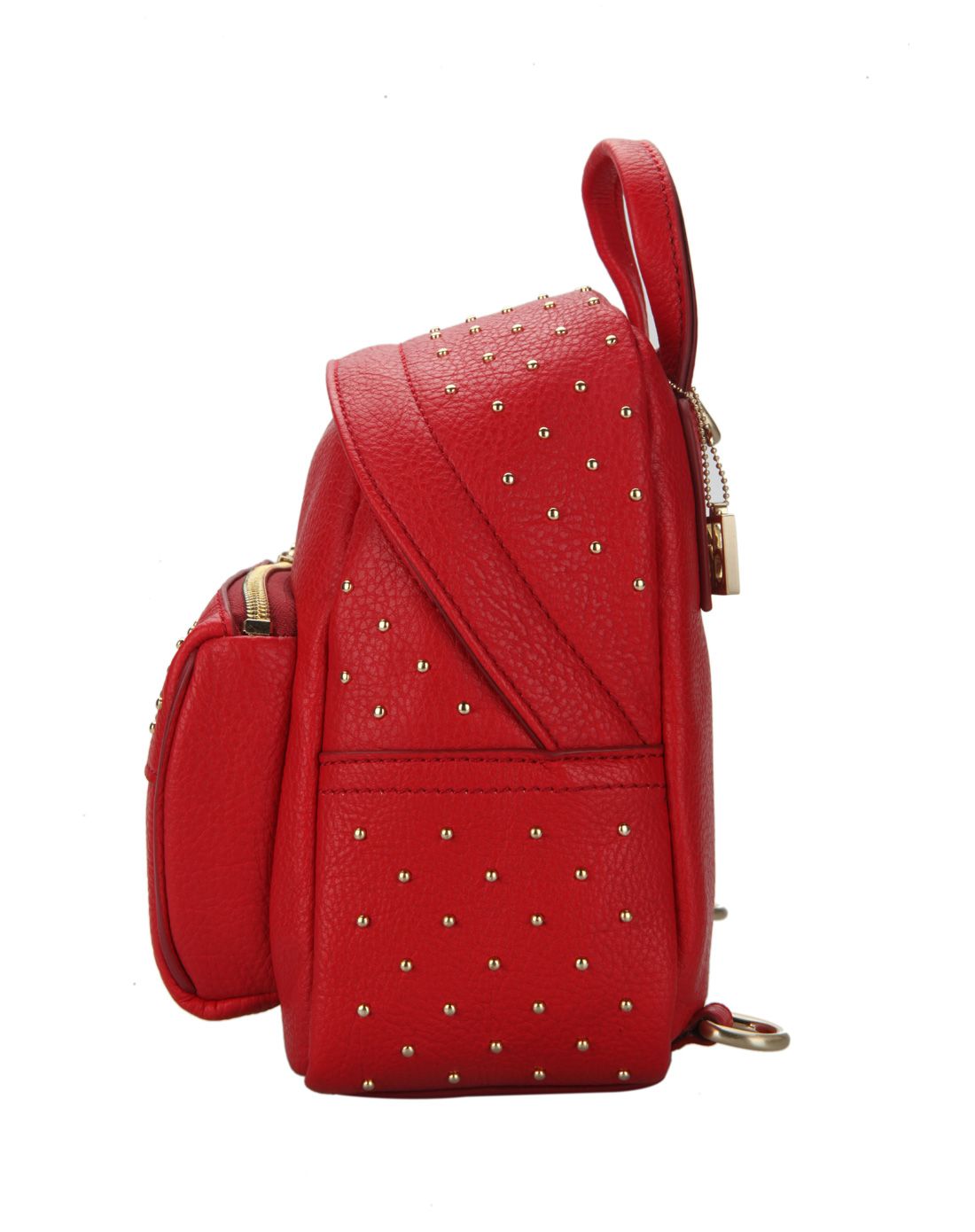 calvin klein 女款真皮红色迷你双肩背包