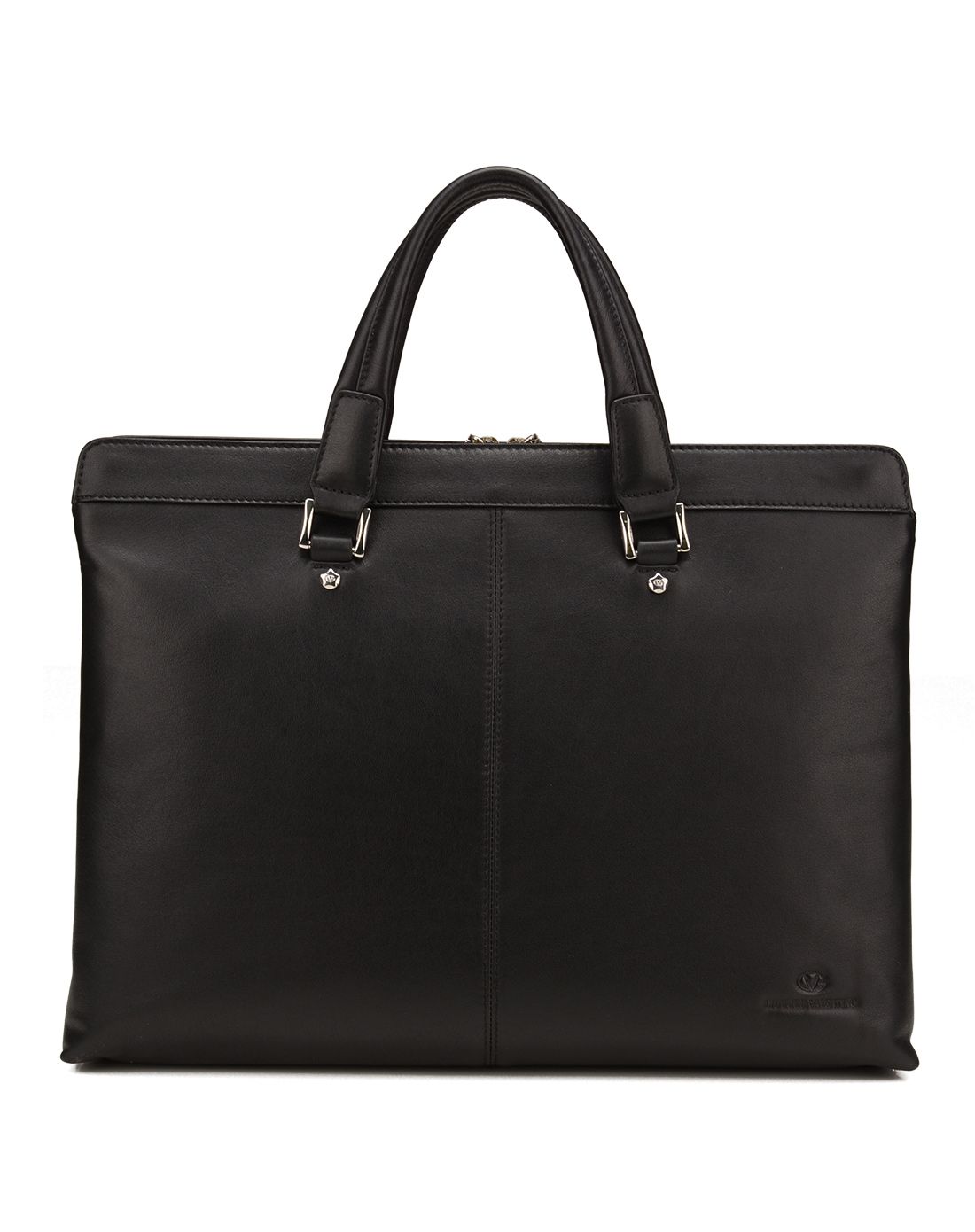 卓凡尼-华伦天奴giovanni valentino男女包男款黑色小牛皮商务公文包