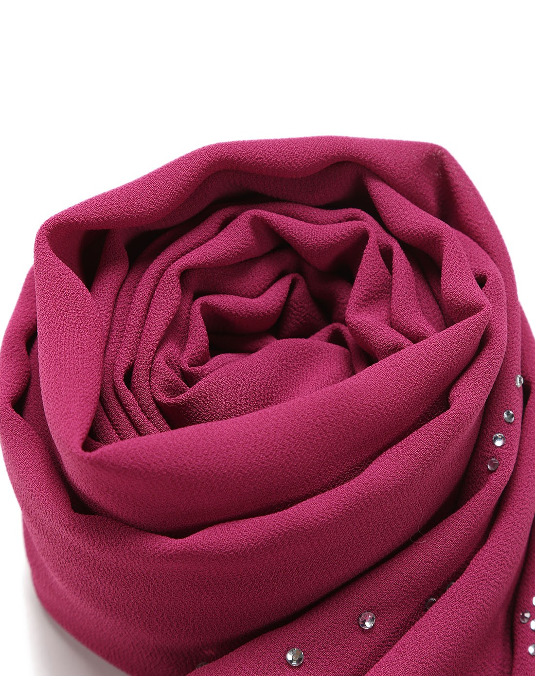 红色蕾丝烫钻时尚围巾