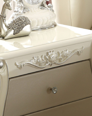 凯哲家具专场直发货贴银箔雕花双抽床头柜kz03041193_唯品会