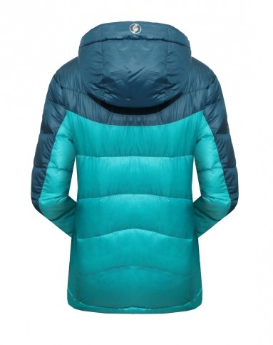 宝美beaume 加厚保暖 女款湖蓝钴蓝鹅绒服 撞色拼接