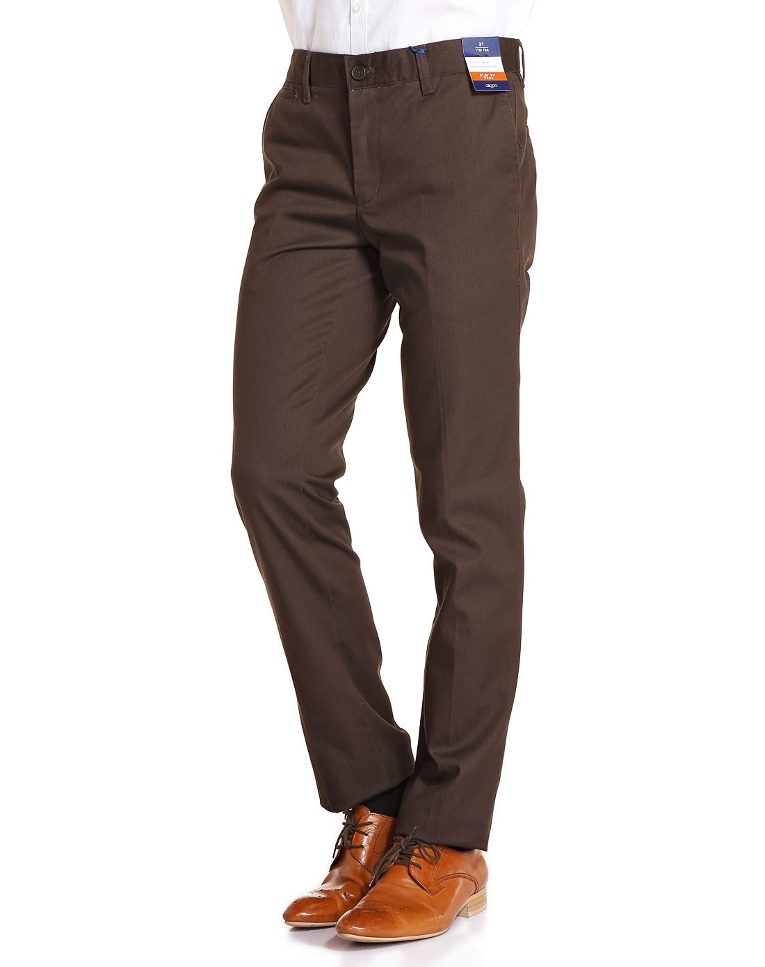 男款深咖啡色时尚斯文长西裤