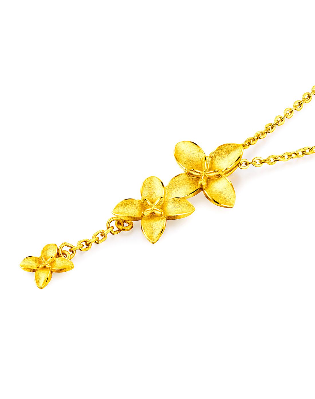 六福珠宝 足金丁香花黄金吊坠