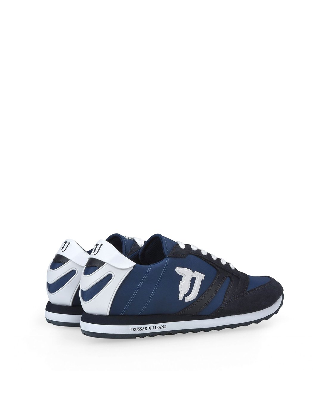 trussardi jeans男款tj贴布绒面拼接慢跑鞋