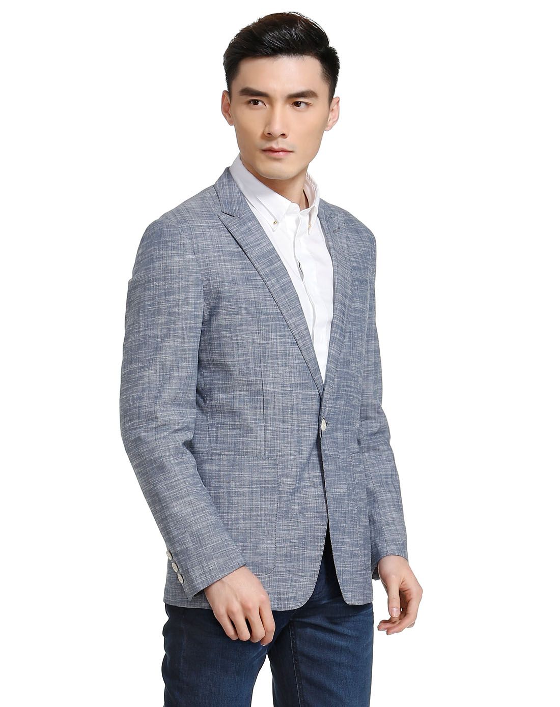 男款浅蓝时尚单西