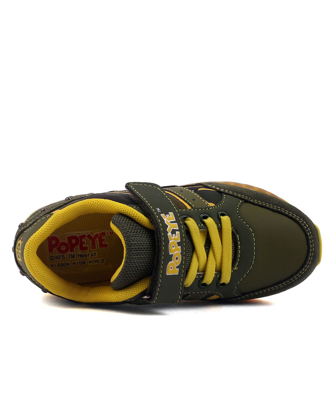 大力水手popeye&奈足nizook童鞋大力水手军绿/亮黄男中童休闲鞋b3