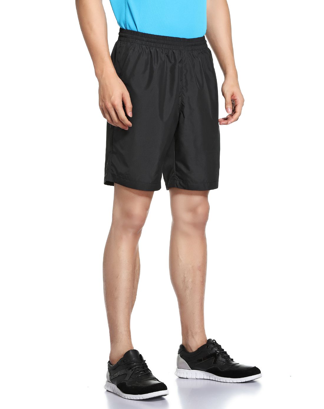 轻薄速干 男款黑色运动短裤 足球系列