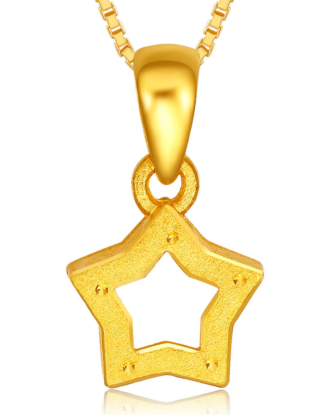 周六福 精品足金吊坠-星星(不含项链)