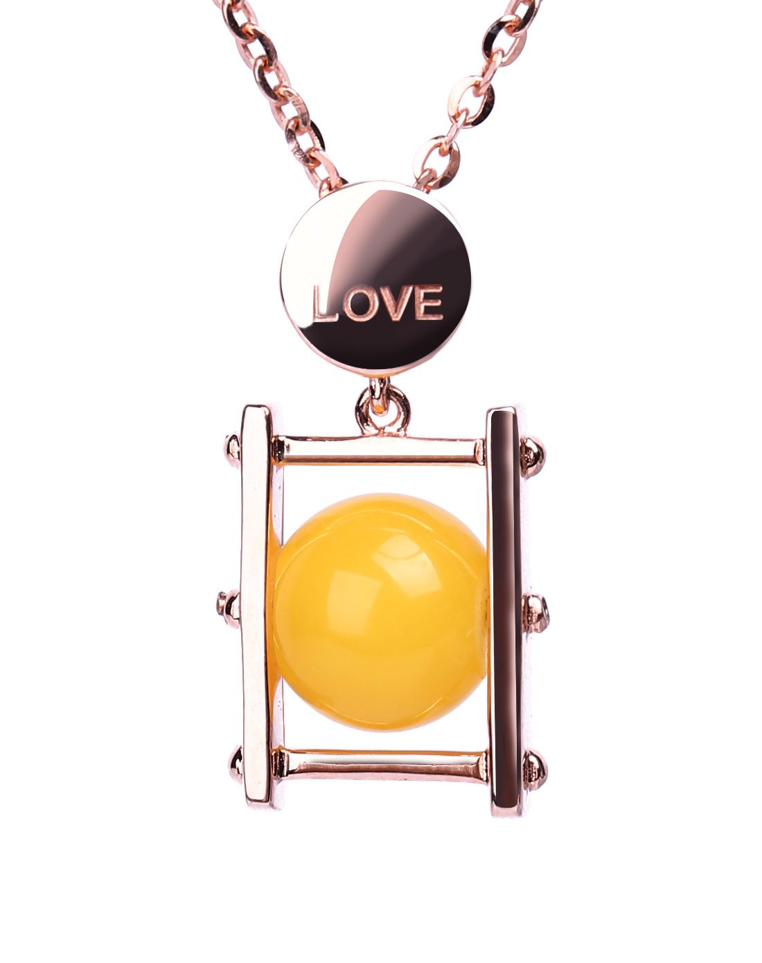 爱华尚 转运珠系列s925银镶蜜蜡吊坠附证书(含链子)