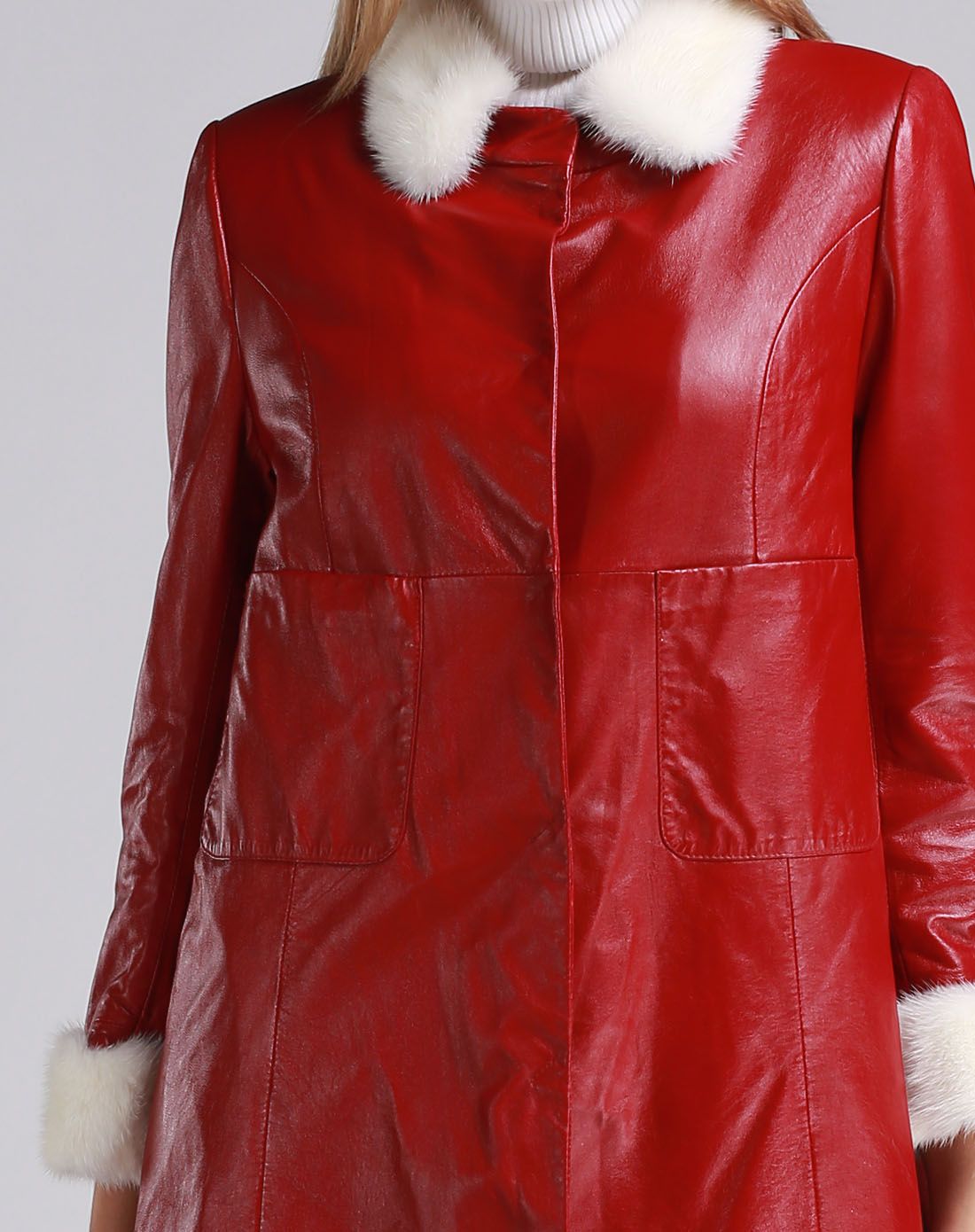 红棕长袖皮棉服