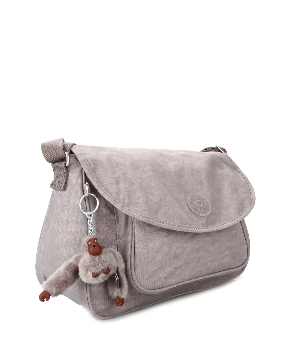 > kipling 女士灰色单肩斜挎翻盖包