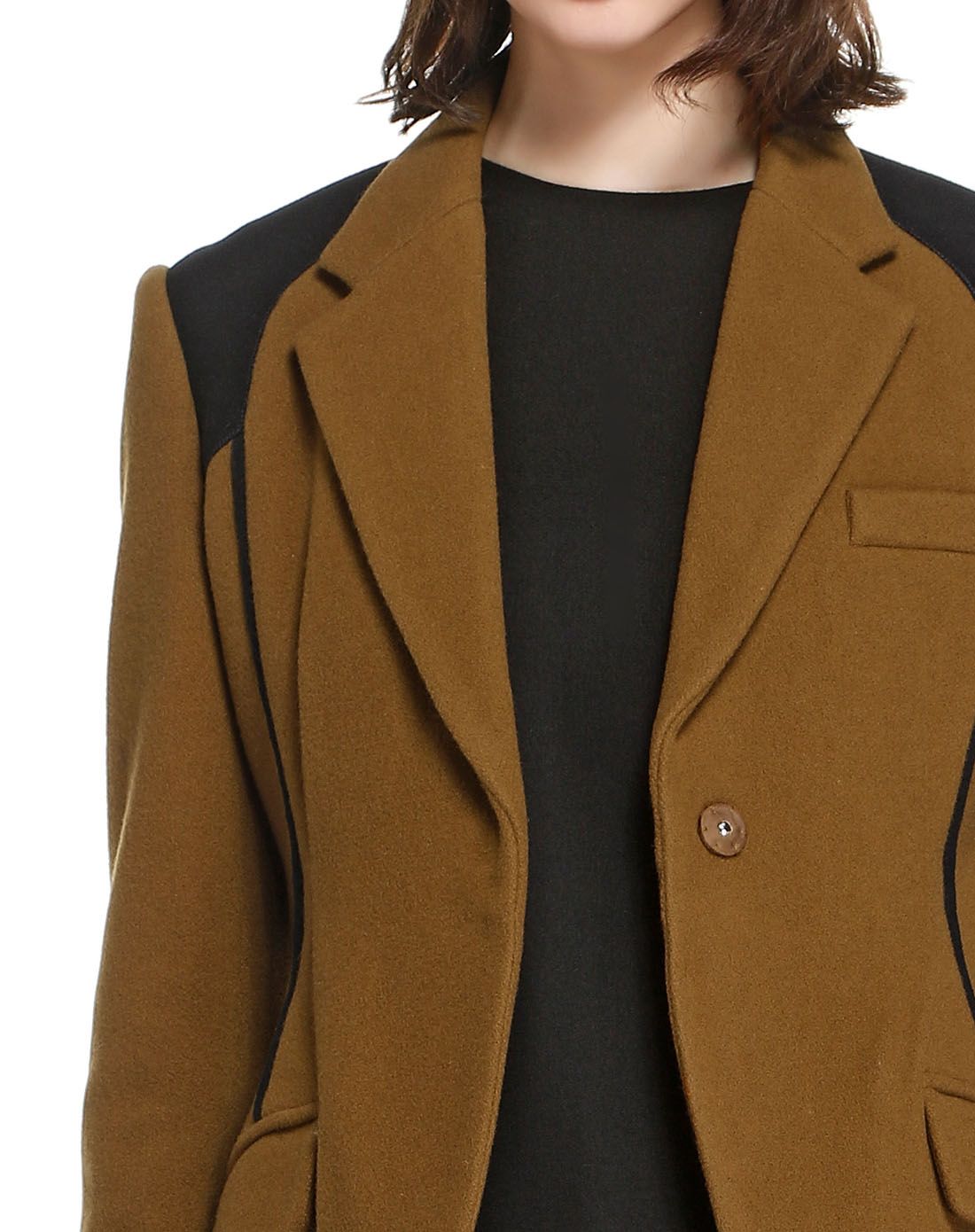 深棕色商务时髦长袖外套