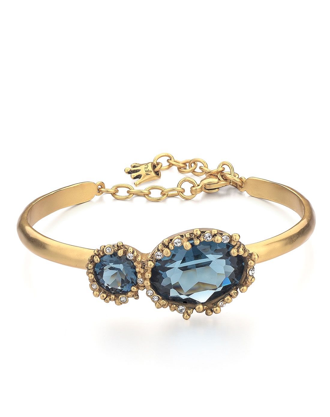 fellala翡拉拉【商场同款-经典套系】灵石系列手镯欧美复古气质蓝水晶