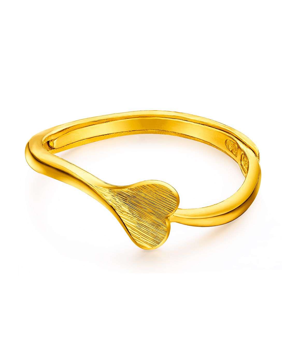 六福 足金心形活口黄金戒指2.82克