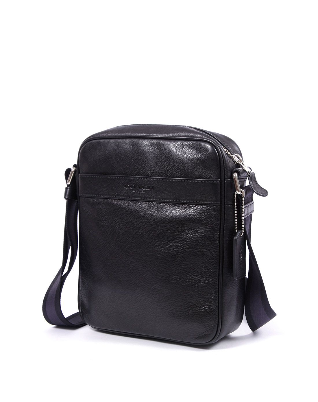 男士黑色纯皮斜挎包