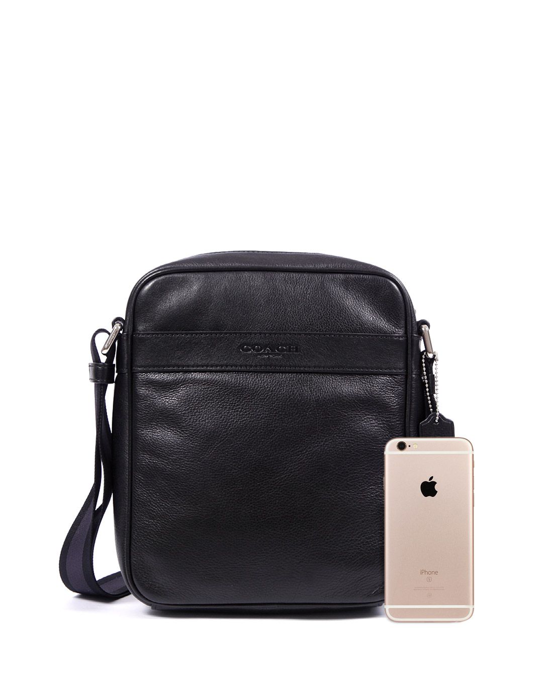 男士黑色纯皮斜挎包