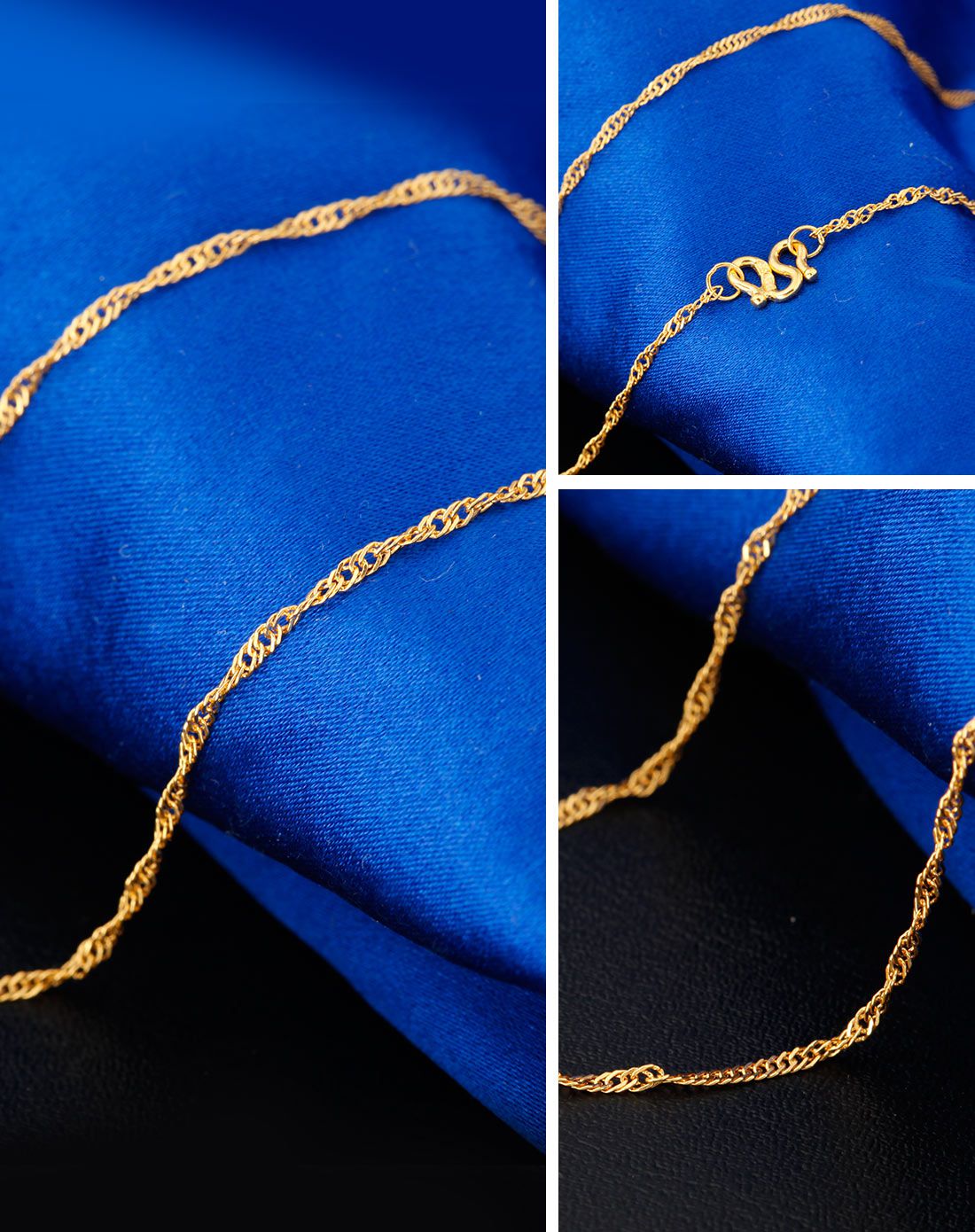 兆亮珠宝 黄金水波链项链 约3.75g 计价