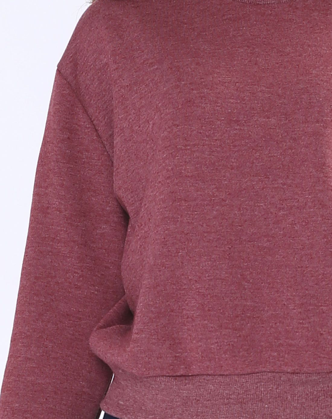 铁锈红简约短款卫衣