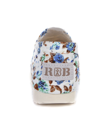 人本亲子休闲鞋专场清新碎花 女款兰色帆布鞋 一脚蹬009646_唯品会