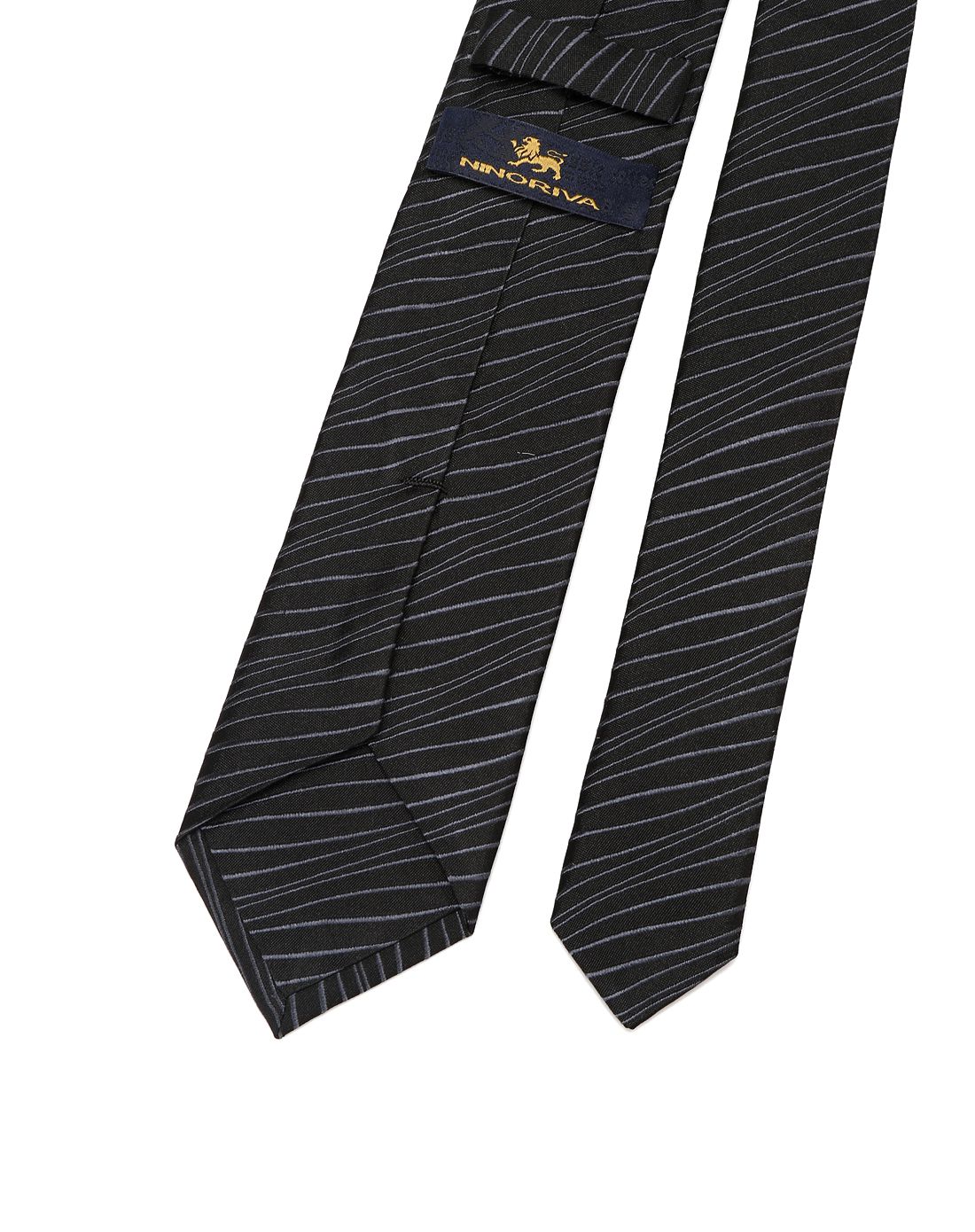 黑色纯桑蚕丝不规则斜纹商务领带