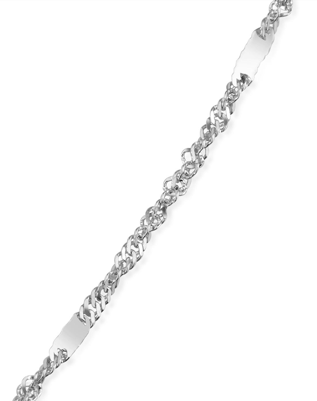 亚一珠宝专场亚一 白18k金项链水波间方片(约1.