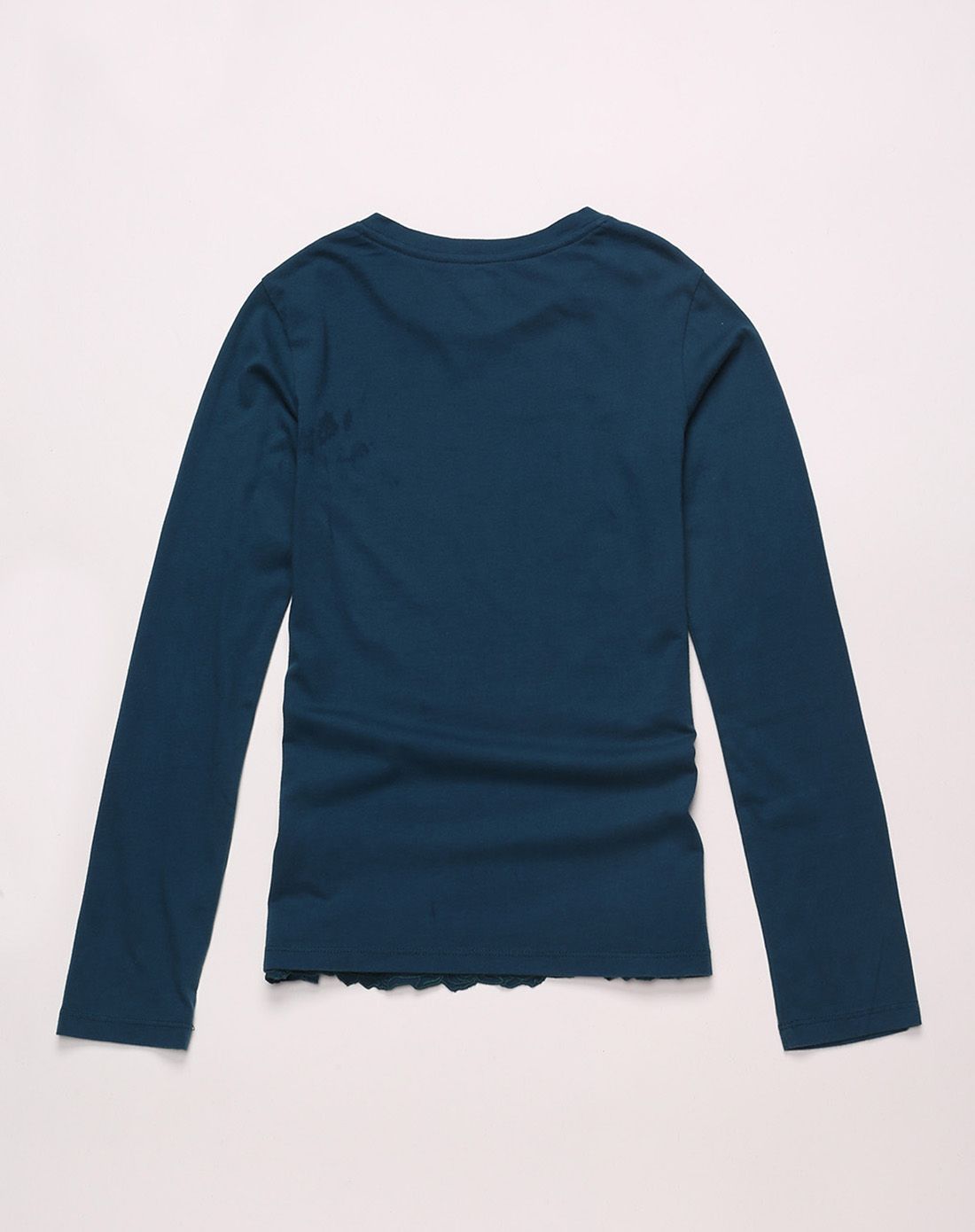 女大童深湖绿长袖t恤