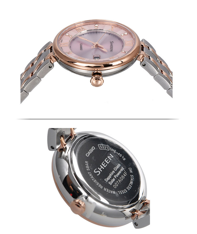 卡西欧casio腕表特卖旗舰店casio sheen系列时尚太阳能蓝宝石防水石英