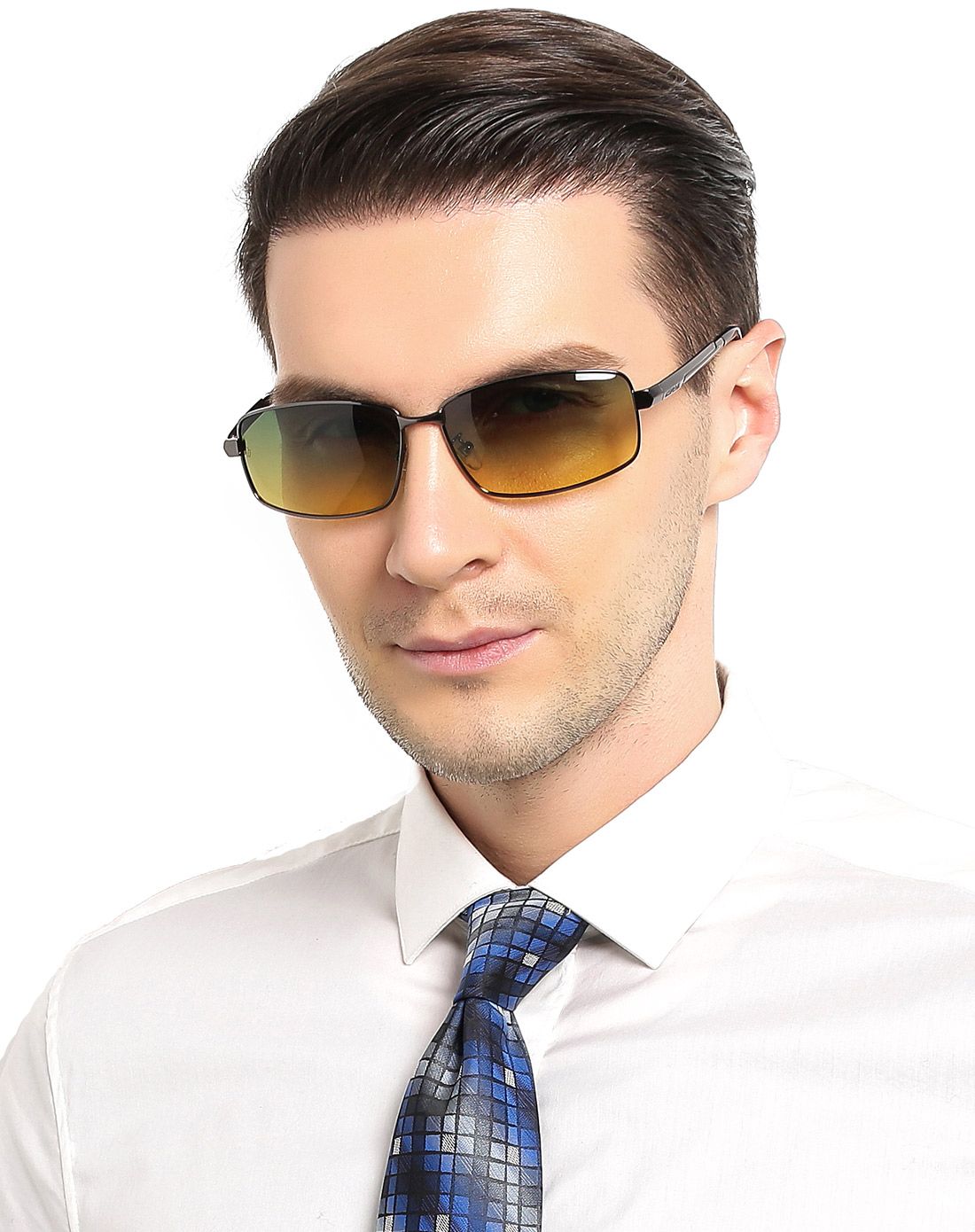 单梁方款商务绅士全能驾驶眼镜