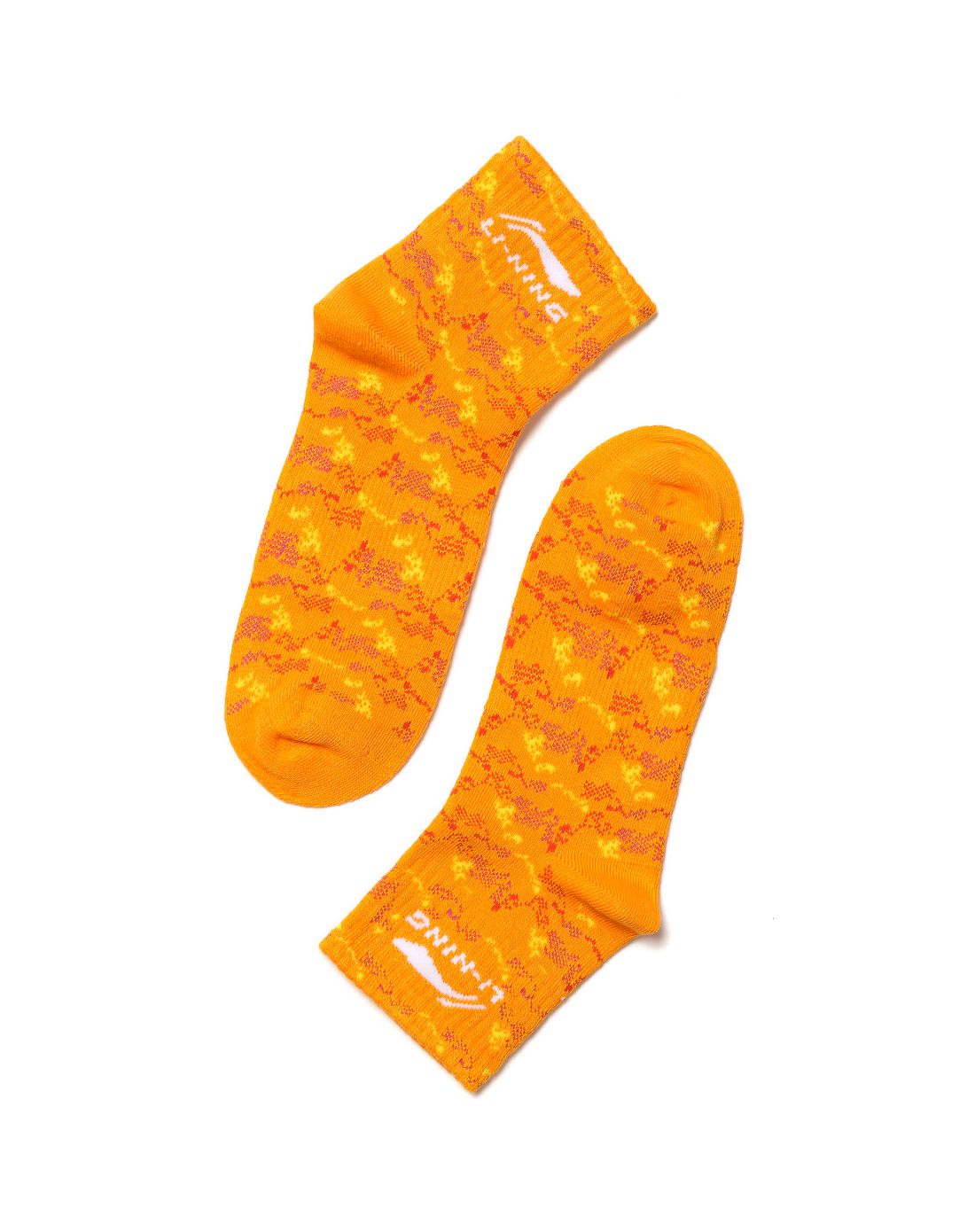 [三件起售]轻便印花 女款橙色运动袜