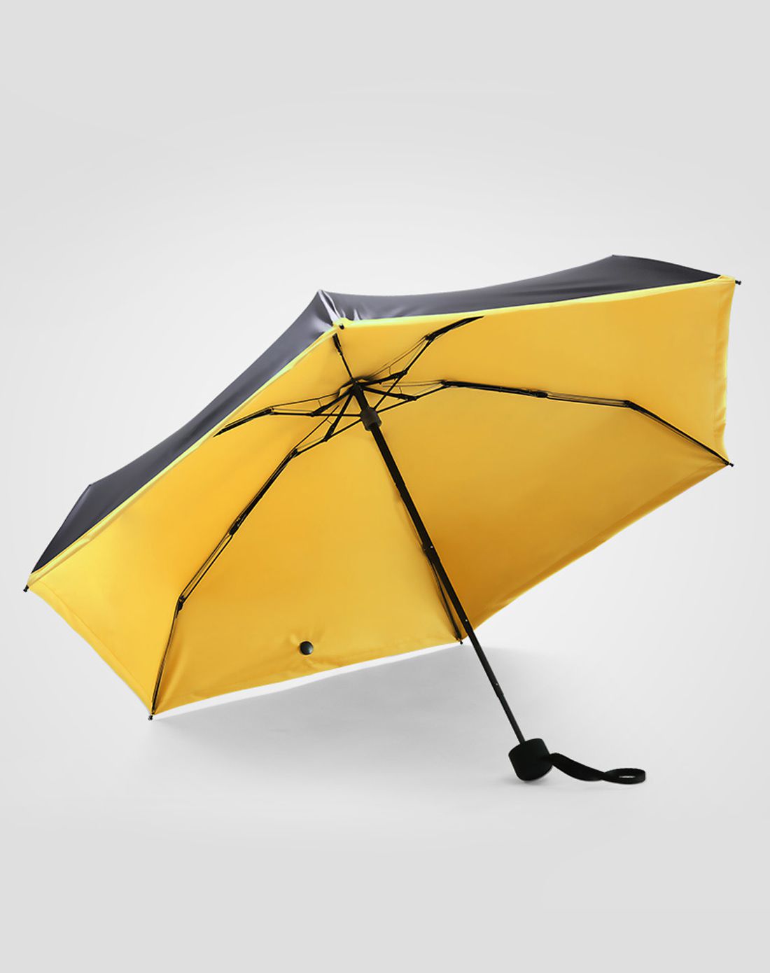 携带方便不累赘 迷你炫彩黑胶五折伞