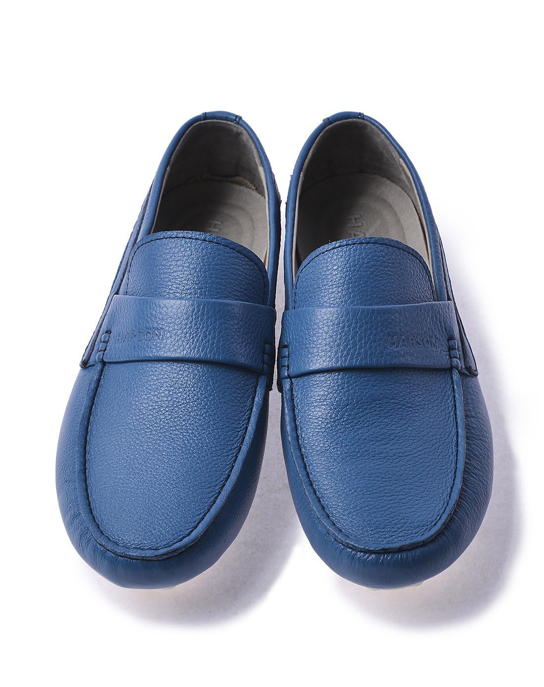 男款蓝色头层小牛皮休闲鞋