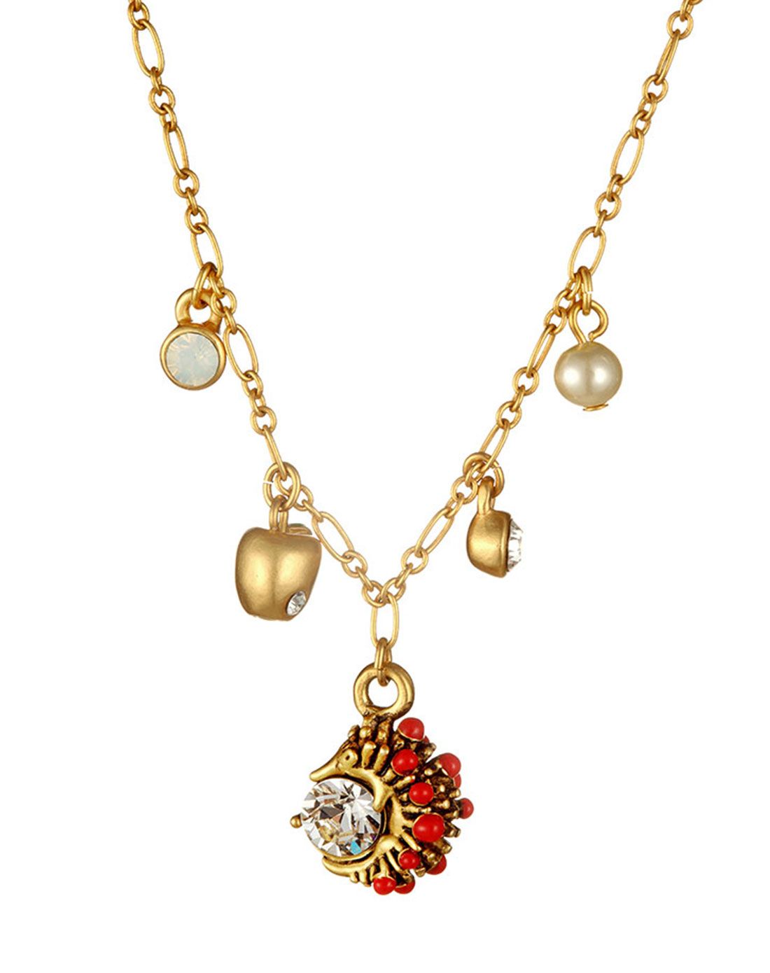 fellala/翡拉拉 小刺猬系列镀12k金手绘珐琅项链