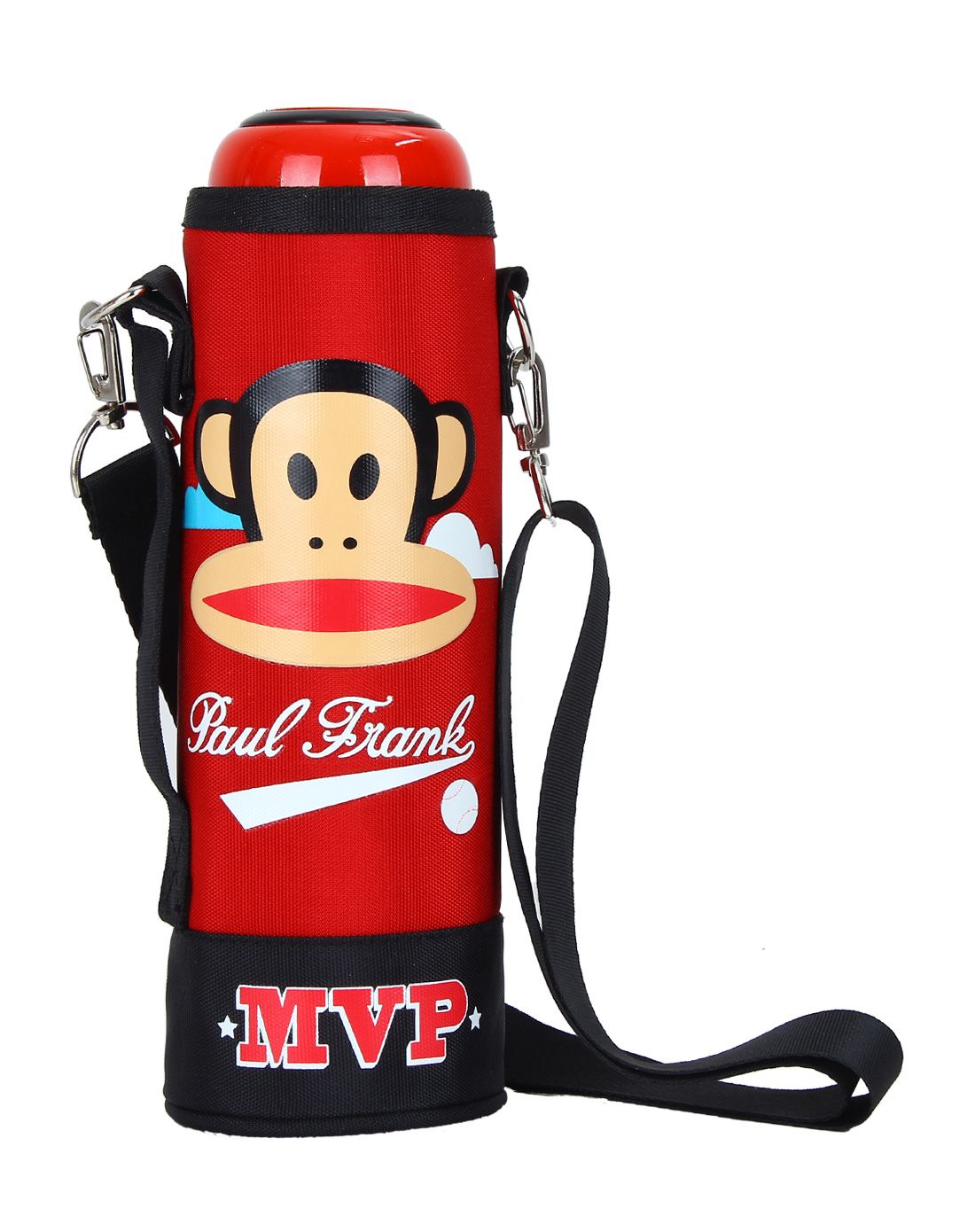 paul frank/大嘴猴中性大红色 380ml真空保温杯(带水壶袋)